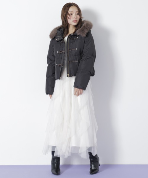 JILL by JILL STUART（ジルバイジルスチュアート）の「◇【再入荷】リボンダッフルダウン（ダウンジャケット/コート・レディース・ホワイト/グレー/ブラック・MEDIUM/SMALL）」の5枚目の写真