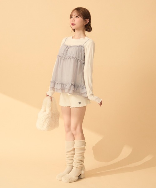 TITTY&CO.(ティティーアンドコー)の「ロンTフリルキャミセット(Tシャツ/カットソー・レディース・ラベンダー/チャコールグレー/グレー・FREE)」の11枚目の写真