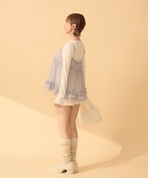 TITTY&CO.(ティティーアンドコー)の「ロンTフリルキャミセット(Tシャツ/カットソー・レディース・ラベンダー/チャコールグレー/グレー・FREE)」の14枚目の写真