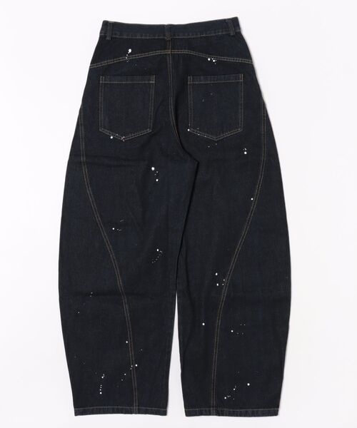 HOOK（フック）の「コクーン ペンキ加工 デニムパンツ（デニムパンツ・メンズ・ブラック/ライトブルー・MEDIUM/LARGE/SMALL）」の3枚目の写真