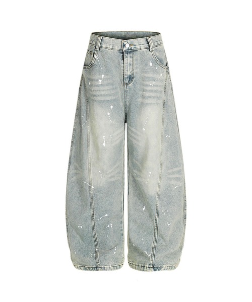 HOOK（フック）の「コクーン ペンキ加工 デニムパンツ（デニムパンツ・メンズ・ブラック/ライトブルー・MEDIUM/LARGE/SMALL）」の10枚目の写真