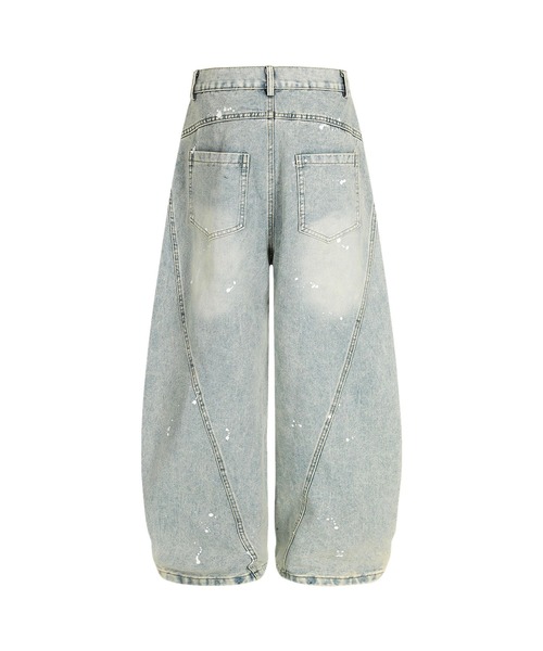 HOOK（フック）の「コクーン ペンキ加工 デニムパンツ（デニムパンツ・メンズ・ブラック/ライトブルー・MEDIUM/LARGE/SMALL）」の11枚目の写真