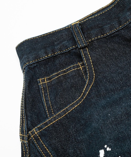 HOOK（フック）の「コクーン ペンキ加工 デニムパンツ（デニムパンツ・メンズ・ブラック/ライトブルー・MEDIUM/LARGE/SMALL）」の13枚目の写真