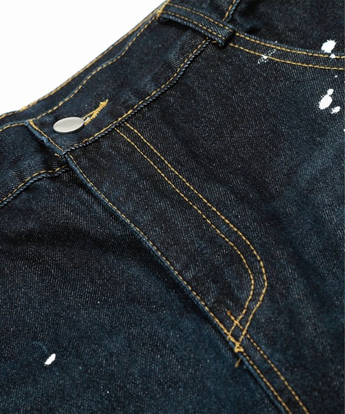 HOOK（フック）の「コクーン ペンキ加工 デニムパンツ（デニムパンツ・メンズ・ブラック/ライトブルー・MEDIUM/LARGE/SMALL）」の14枚目の写真