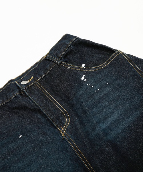 HOOK（フック）の「コクーン ペンキ加工 デニムパンツ（デニムパンツ・メンズ・ブラック/ライトブルー・MEDIUM/LARGE/SMALL）」の15枚目の写真