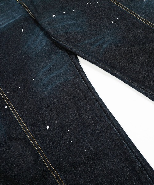 HOOK（フック）の「コクーン ペンキ加工 デニムパンツ（デニムパンツ・メンズ・ブラック/ライトブルー・MEDIUM/LARGE/SMALL）」の17枚目の写真