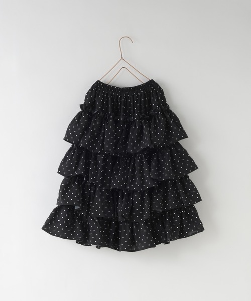 LOWRYS FARM（ローリーズファーム）の「ドットティアードロングスカート　601915（スカート・キッズ・ブラック/ホワイト・130cm/120cm/110cm/150cm/140cm）」の6枚目の写真