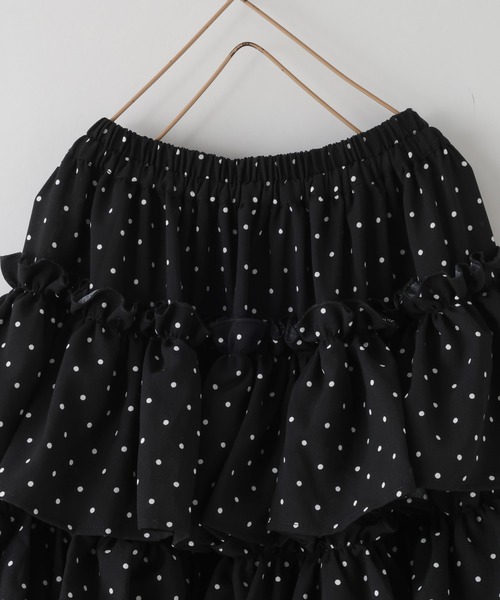 LOWRYS FARM（ローリーズファーム）の「ドットティアードロングスカート　601915（スカート・キッズ・ブラック/ホワイト・130cm/120cm/110cm/150cm/140cm）」の7枚目の写真