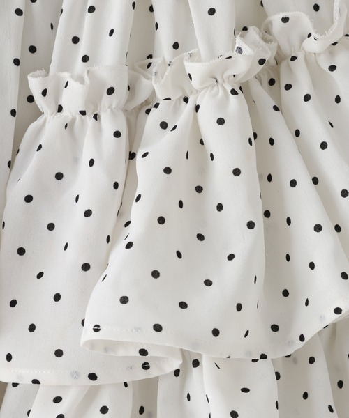 LOWRYS FARM（ローリーズファーム）の「ドットティアードロングスカート　601915（スカート・キッズ・ブラック/ホワイト・130cm/120cm/110cm/150cm/140cm）」の10枚目の写真