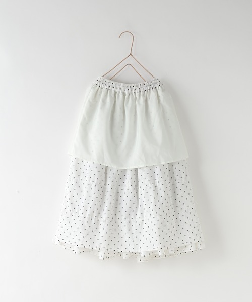 LOWRYS FARM（ローリーズファーム）の「ドットティアードロングスカート　601915（スカート・キッズ・ブラック/ホワイト・130cm/120cm/110cm/150cm/140cm）」の9枚目の写真