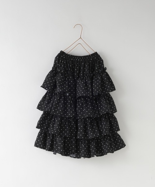 LOWRYS FARM（ローリーズファーム）の「ドットティアードロングスカート　601915（スカート・キッズ・ブラック/ホワイト・130cm/120cm/110cm/150cm/140cm）」の18枚目の写真