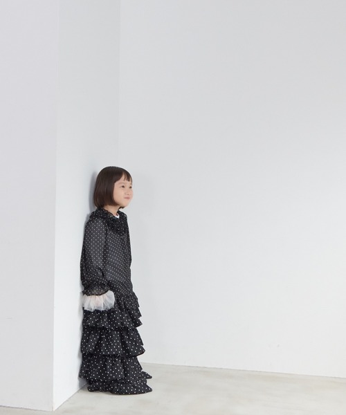 LOWRYS FARM（ローリーズファーム）の「ドットティアードロングスカート　601915（スカート・キッズ・ブラック/ホワイト・130cm/120cm/110cm/150cm/140cm）」の11枚目の写真