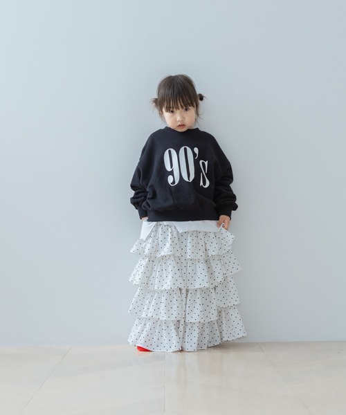 LOWRYS FARM（ローリーズファーム）の「ドットティアードロングスカート　601915（スカート・キッズ・ブラック/ホワイト・130cm/120cm/110cm/150cm/140cm）」の19枚目の写真