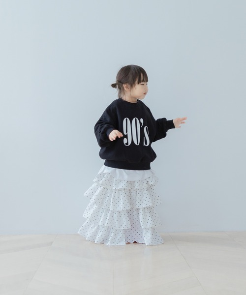 LOWRYS FARM（ローリーズファーム）の「ドットティアードロングスカート　601915（スカート・キッズ・ブラック/ホワイト・130cm/120cm/110cm/150cm/140cm）」の21枚目の写真