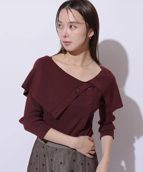 Mystrada(マイストラーダ)の「ケープニット(ニット/セーター・レディース・ブラック/ホワイト/ブラウン系その他3/ピンク系その他・38)」の5枚目の写真