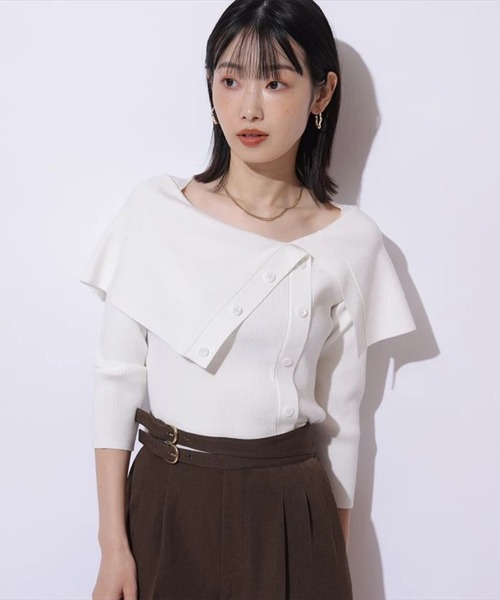 Mystrada(マイストラーダ)の「ケープニット(ニット/セーター・レディース・ブラック/ホワイト/ブラウン系その他3/ピンク系その他・38)」の7枚目の写真