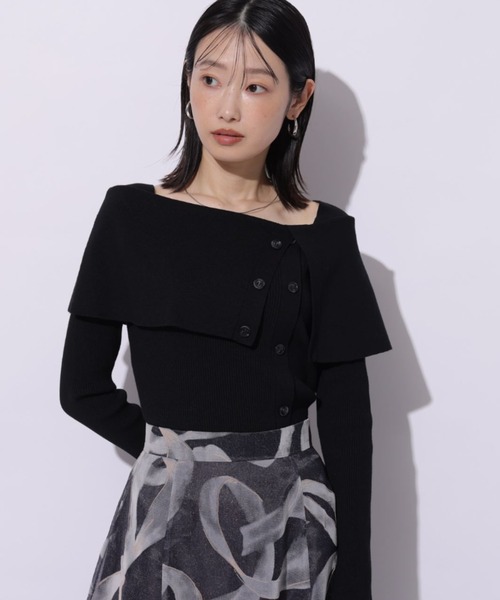 Mystrada(マイストラーダ)の「ケープニット(ニット/セーター・レディース・ブラック/ホワイト/ブラウン系その他3/ピンク系その他・38)」の12枚目の写真