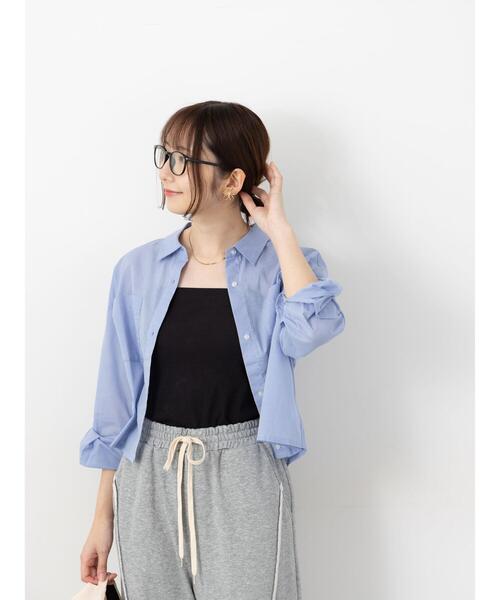 Te chichi TERRASSE(テチチテラス)の「アソートクロップドシャツ(シャツ/ブラウス・レディース・オフホワイト/ネイビー/ブルー/ベージュ・F)」の11枚目の写真