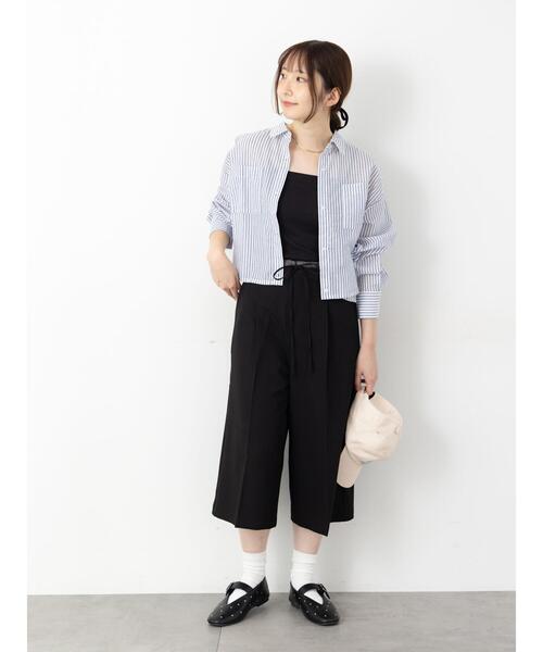 Te chichi TERRASSE(テチチテラス)の「アソートクロップドシャツ(シャツ/ブラウス・レディース・オフホワイト/ネイビー/ブルー/ベージュ・F)」の7枚目の写真