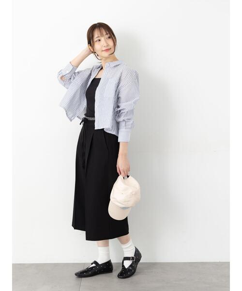 Te chichi TERRASSE(テチチテラス)の「アソートクロップドシャツ(シャツ/ブラウス・レディース・オフホワイト/ネイビー/ブルー/ベージュ・F)」の15枚目の写真