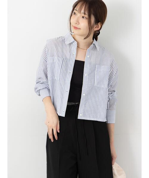 Te chichi TERRASSE(テチチテラス)の「アソートクロップドシャツ(シャツ/ブラウス・レディース・オフホワイト/ネイビー/ブルー/ベージュ・F)」の20枚目の写真