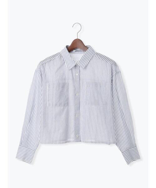 Te chichi TERRASSE(テチチテラス)の「アソートクロップドシャツ(シャツ/ブラウス・レディース・オフホワイト/ネイビー/ブルー/ベージュ・F)」の9枚目の写真