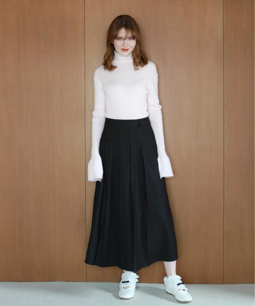mic by Olu.（ミックバイオルドット）の「デニムライクプリーツスカート（スカート・レディース・ブルー/ブラック・FREE）」の21枚目の写真