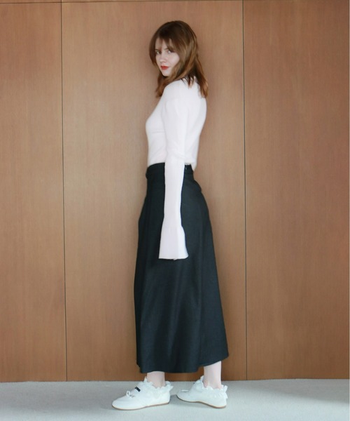 mic by Olu.（ミックバイオルドット）の「デニムライクプリーツスカート（スカート・レディース・ブルー/ブラック・FREE）」の16枚目の写真