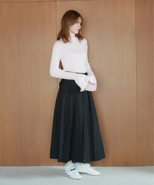 mic by Olu.（ミックバイオルドット）の「デニムライクプリーツスカート（スカート・レディース・ブルー/ブラック・FREE）」の11枚目の写真