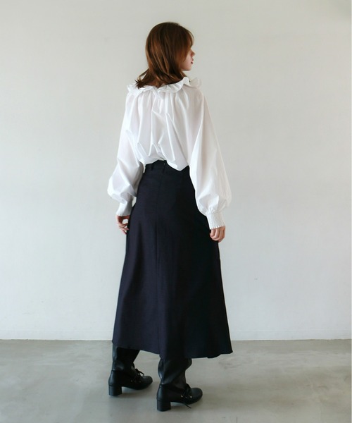 mic by Olu.（ミックバイオルドット）の「デニムライクプリーツスカート（スカート・レディース・ブルー/ブラック・FREE）」の19枚目の写真