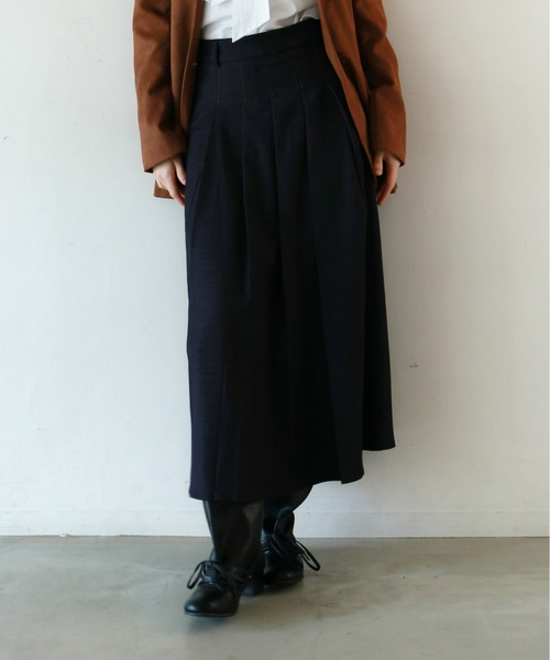 mic by Olu.（ミックバイオルドット）の「デニムライクプリーツスカート（スカート・レディース・ブルー/ブラック・FREE）」の12枚目の写真