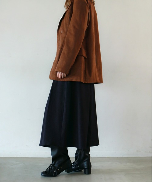 mic by Olu.（ミックバイオルドット）の「デニムライクプリーツスカート（スカート・レディース・ブルー/ブラック・FREE）」の6枚目の写真