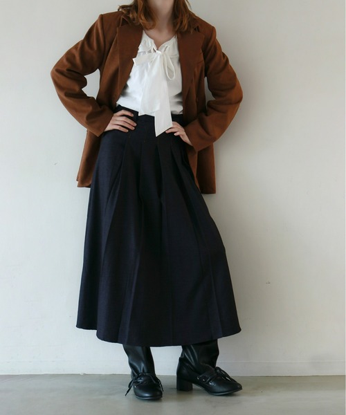 mic by Olu.（ミックバイオルドット）の「デニムライクプリーツスカート（スカート・レディース・ブルー/ブラック・FREE）」の22枚目の写真