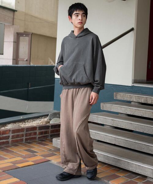 WEGO(ウィゴー)の「WEGO/バルーンクロップドプルパーカー(パーカー・メンズ・ブラック/ブラック系その他/杢グレー・MEDIUM/LARGE)」の4枚目の写真