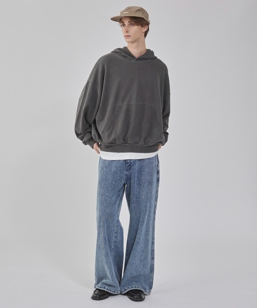 WEGO(ウィゴー)の「WEGO/バルーンクロップドプルパーカー(パーカー・メンズ・ブラック/ブラック系その他/杢グレー・MEDIUM/LARGE)」の17枚目の写真