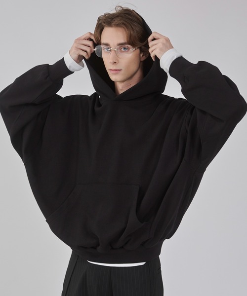 WEGO(ウィゴー)の「WEGO/バルーンクロップドプルパーカー(パーカー・メンズ・ブラック/ブラック系その他/杢グレー・MEDIUM/LARGE)」の21枚目の写真