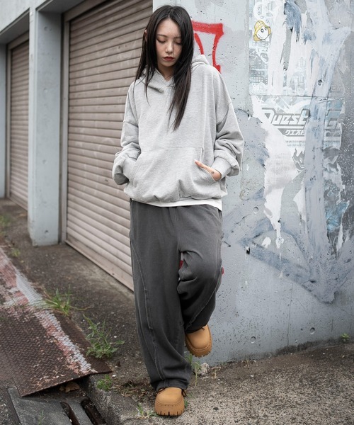 WEGO(ウィゴー)の「WEGO/バルーンクロップドプルパーカー(パーカー・メンズ・ブラック/ブラック系その他/杢グレー・MEDIUM/LARGE)」の19枚目の写真