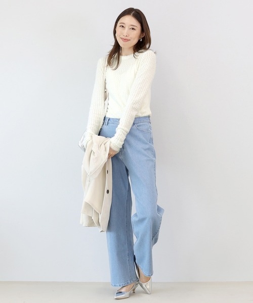 Aletta vita(アレッタビータ)の「ショートフェザークルーネックプルオーバー(Tシャツ/カットソー・レディース・オフホワイト/ブラック/ブラウン・FREE)」の17枚目の写真