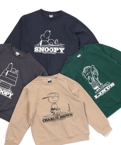 PEANUTS（ピーナッツ）の「ピーナッツ  ドライ裏毛スウェットシャツ（スウェット・キッズ・グリーン/ベージュ/ネイビー/チャコールグレー・100cm/110cm/120cm/130cm/140cm/150cm/160cm）」の3枚目の写真