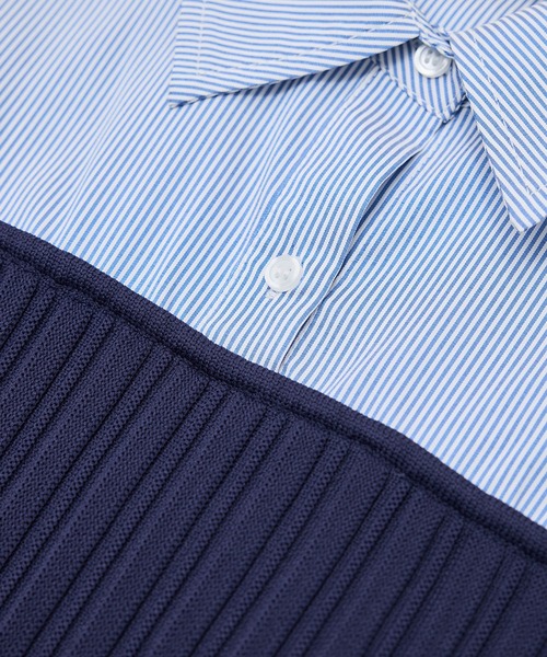 ROPE' PICNIC(ロペピクニック)の「シャツドッキングペプラムニット(シャツ/ブラウス・レディース・ブラック/ネイビー・FREE)」の7枚目の写真