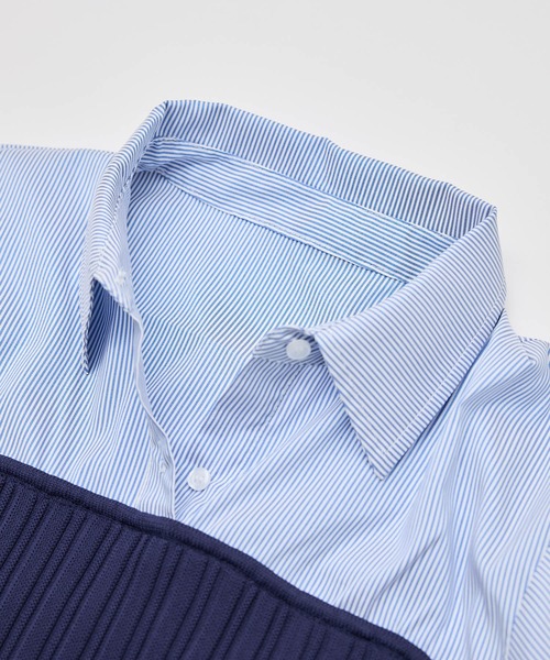 ROPE' PICNIC(ロペピクニック)の「シャツドッキングペプラムニット(シャツ/ブラウス・レディース・ブラック/ネイビー・FREE)」の11枚目の写真