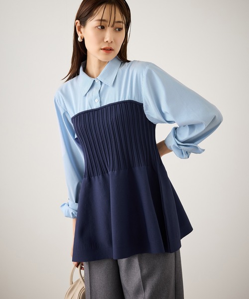 ROPE' PICNIC（ロペピクニック）の「シャツドッキングペプラムニット