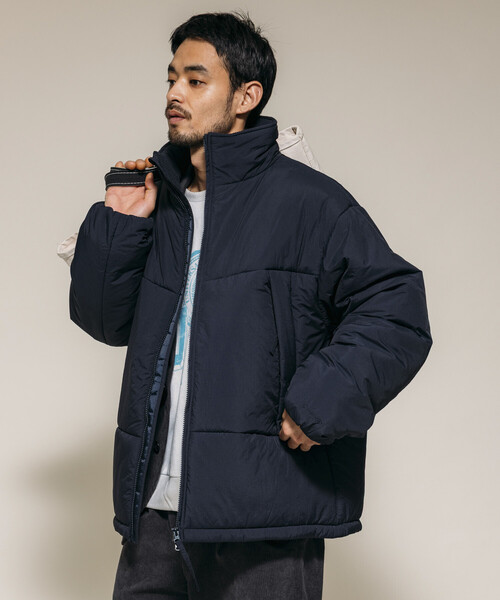 Firsthand（ファーストハンド）の「Firsthand/ファーストハンド PRIMALOFT PUFF JACKET / プリマロフト スタンドカラー パフ ジャケット / 中綿ブルゾン（ブルゾン・メンズ・ブラック/チャコールグレー/ネイビー・S/M/L）」の4枚目の写真