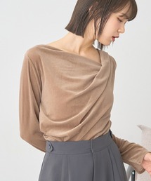 earth music&ecology | シアーベロアドレープネックプルオーバー(Tシャツ/カットソー)