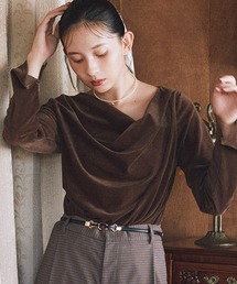 earth music&ecology | シアーベロアドレープネックプルオーバー(Tシャツ/カットソー)