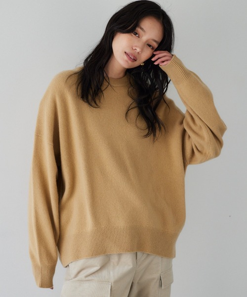 BARNYARDSTORM（バンヤードストーム）の「BARNYARDSTORM / AQUAクループルオーバー【WEB限定カラー】（ニット/セーター・レディース・ピンク/ホワイト/イエロー/パープル/ベージュ/チャコール・FREE）」の3枚目の写真