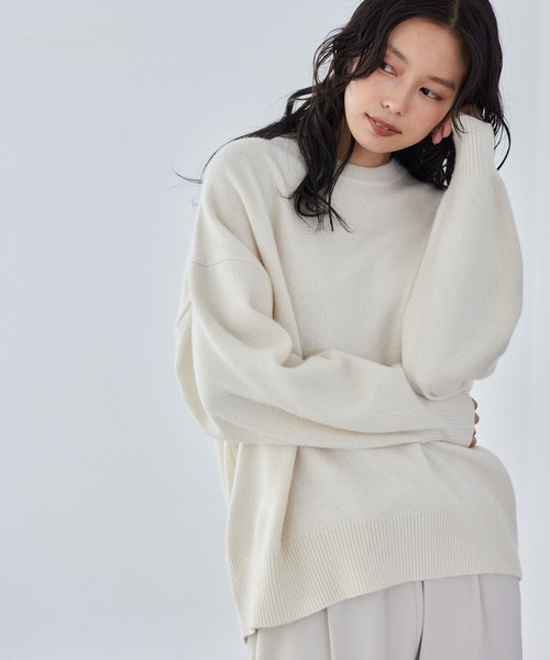 BARNYARDSTORM（バンヤードストーム）の「BARNYARDSTORM / AQUAクループルオーバー【WEB限定カラー】（ニット/セーター・レディース・ピンク/ホワイト/イエロー/パープル/ベージュ/チャコール・FREE）」の2枚目の写真