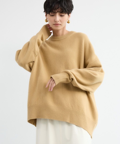 BARNYARDSTORM（バンヤードストーム）の「BARNYARDSTORM / AQUAクループルオーバー【WEB限定カラー】（ニット/セーター・レディース・ピンク/ホワイト/イエロー/パープル/ベージュ/チャコール・FREE）」の7枚目の写真