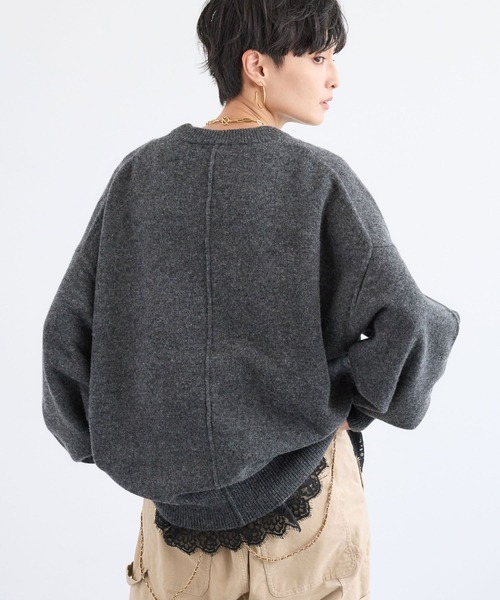 BARNYARDSTORM（バンヤードストーム）の「BARNYARDSTORM / AQUAクループルオーバー【WEB限定カラー】（ニット/セーター・レディース・ピンク/ホワイト/イエロー/パープル/ベージュ/チャコール・FREE）」の9枚目の写真