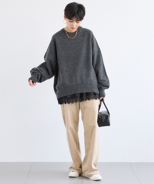 BARNYARDSTORM（バンヤードストーム）の「BARNYARDSTORM / AQUAクループルオーバー【WEB限定カラー】（ニット/セーター・レディース・ピンク/ホワイト/イエロー/パープル/ベージュ/チャコール・FREE）」の10枚目の写真